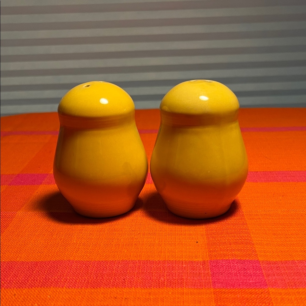 Vintage Fiesta Ware Yellow Ceramic Salt and Pepper Shakers